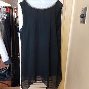 Black Sleeveless Tunic Blouse Size 3X